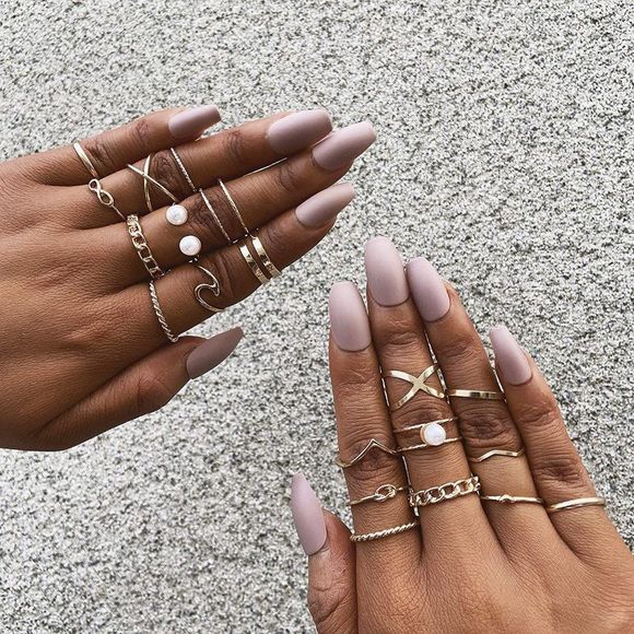 10 Pcs Gold Knuckle Stackable Rings Set for Women - Picture 4 of 5